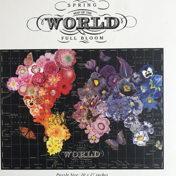 Floral World Map puzzle - Picture 3 of 3